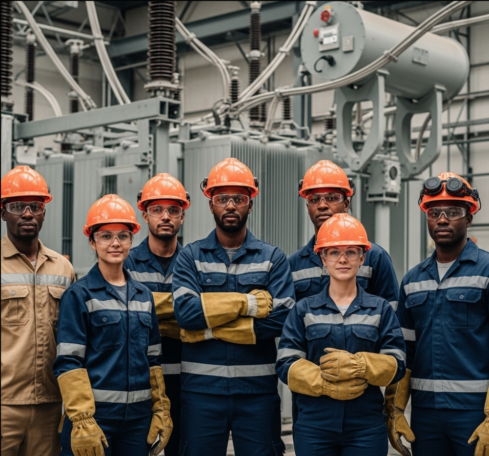 Grid Solved Team working on power infrastructure